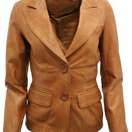 Womens Leather Blazer Jacket-Seregno