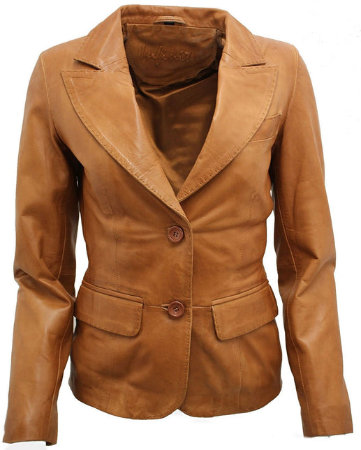 Womens Leather Blazer Jacket-Seregno