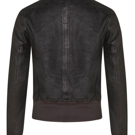 Womens Leather MA-1 Varsity Jacket-Ann Arbor