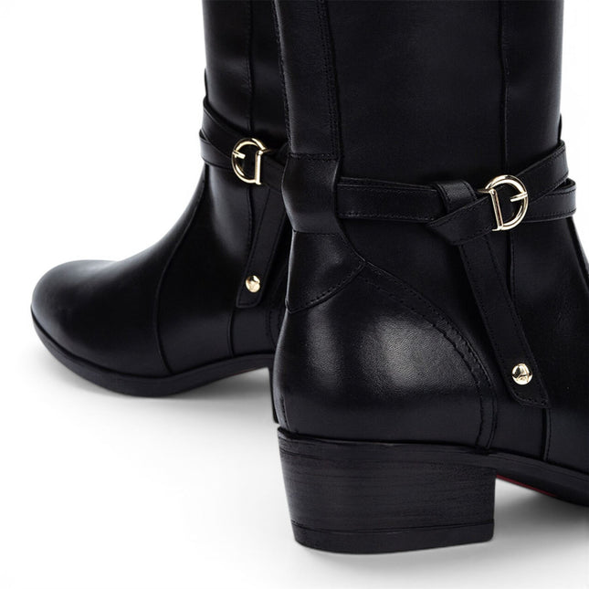 Pikolinos Women's Knee High Tall Black Leather Boots - Daroca