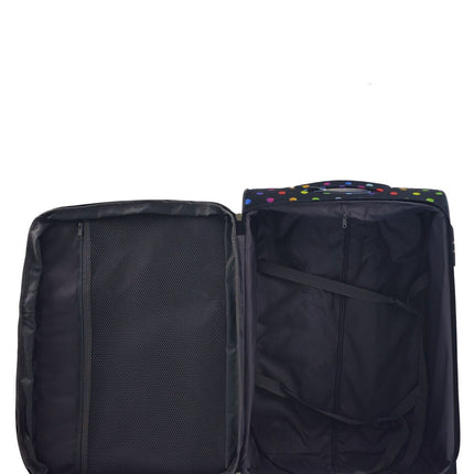 Lightweight Print Suitcases 8 Wheel Luggage Travel Soft Bags Set