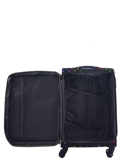 Lightweight Print Suitcases 8 Wheel Luggage Travel Soft Bags Set