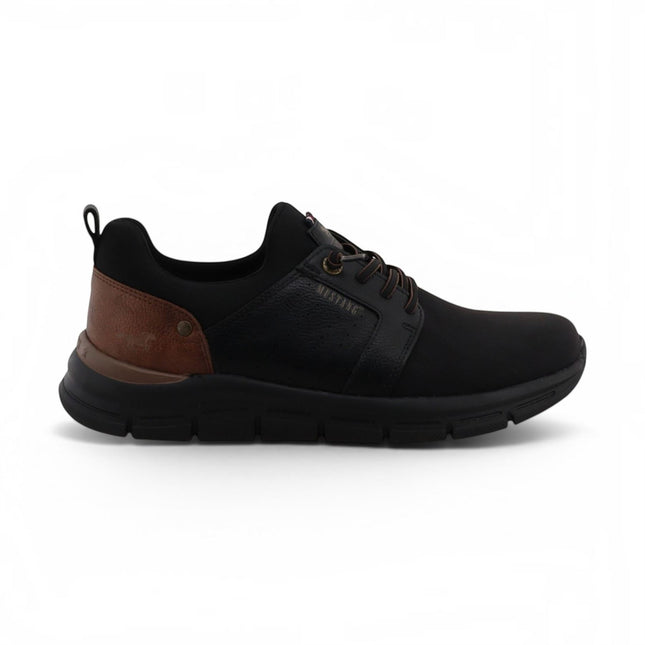 Mustang Men's Black Lightweight Lace-Up Trainers Shoes - M0061005