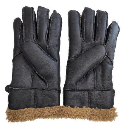 Infinity Leather Mens Brown Luxury Sheepskin Leather Gloves With Buckle