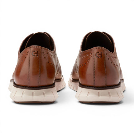 Cole Haan Men's ZeroGrand Wingtip Oxford Trainer Brown Leather Sneakers - C39602