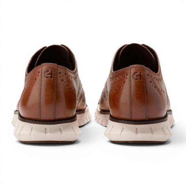 Cole Haan Men's ZeroGrand Wingtip Oxford Trainer Brown Leather Sneakers - C39602