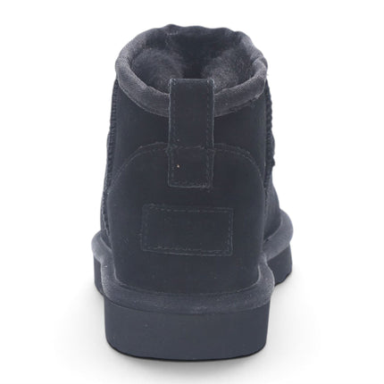 Women's Black Genuine Sheepskin Real Fur Winter Ankle Boots - Sable