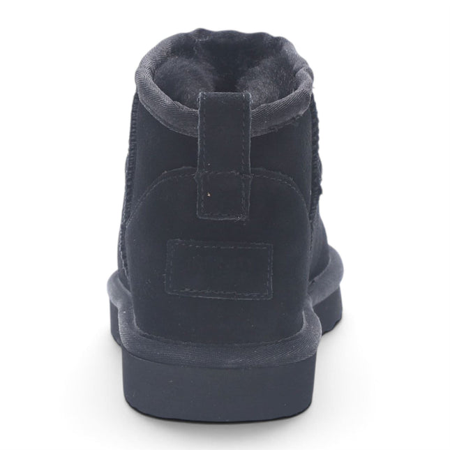 Women's Black Genuine Sheepskin Real Fur Winter Ankle Boots - Sable