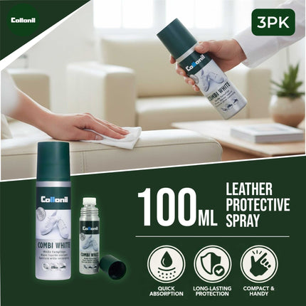 Collonil Combi White 100ml Leather & Textile Shoe Whitener, Protector & Waterproof Care