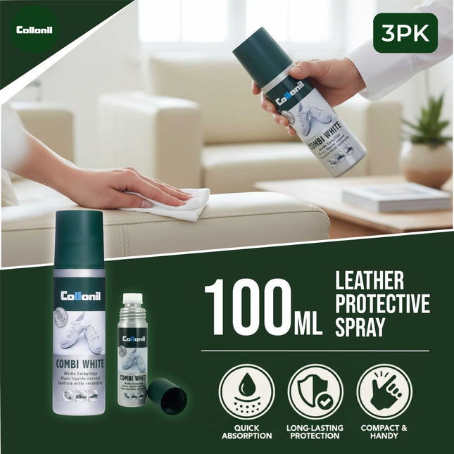 Collonil Combi White 100ml Leather & Textile Shoe Whitener, Protector & Waterproof Care