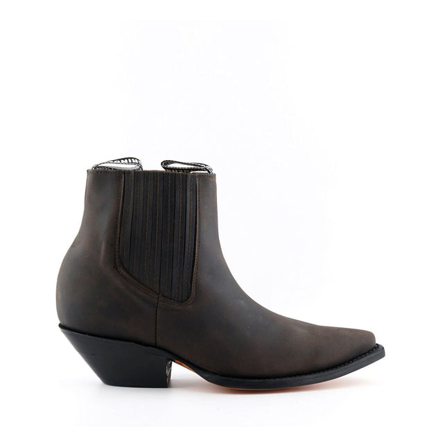 Grinders Unisex Brown Western Chelsea Boots - Mustang