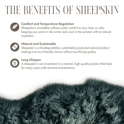 Genuine Thyme Green Sheepskin Natural Silky Soft Fluffy Real Wool Rug