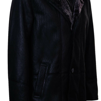 Mens Warm Shearling Sheepskin Leather Coat-Florence