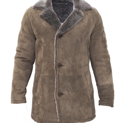 Mens Sheepskin Classic Car Coat-Avondale