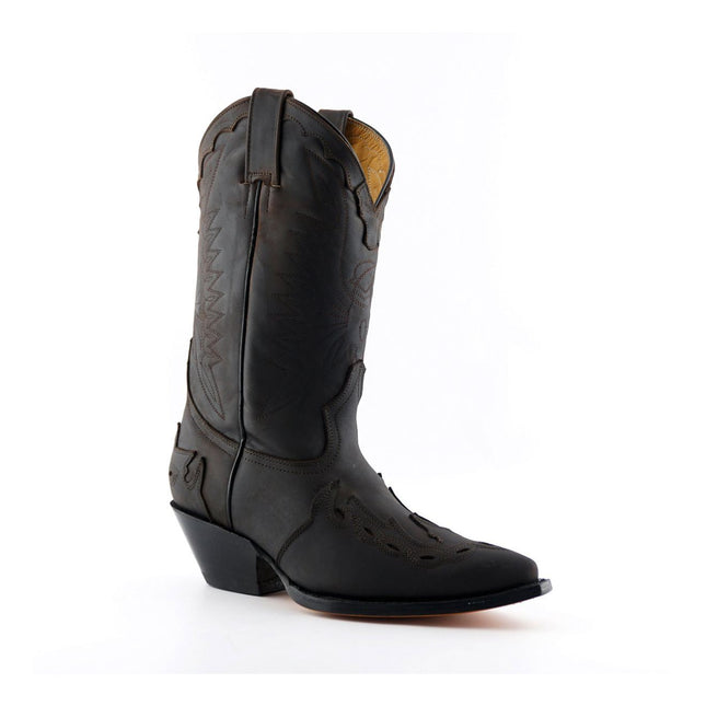 Grinders Unisex Brown Leather Cowboy Boots-Arizona Hi