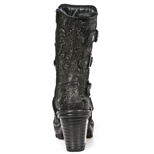 New Rock Ladies Floral Gothic Leather Boots- Neotr005-S25
