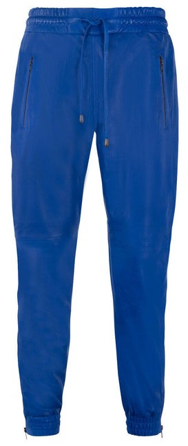Mens  Leather Jogging Bottoms-Boston