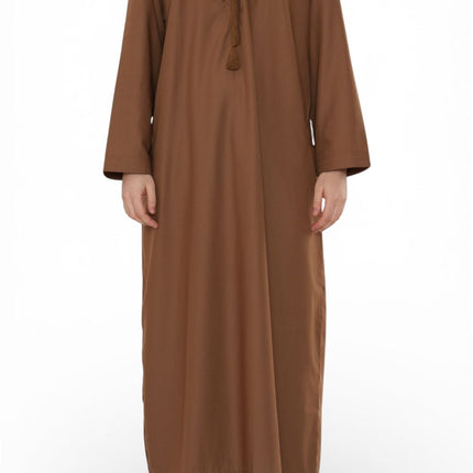 Men's Eid Camel Brown Moroccan Jubba Robe Djellaba Ramadan Eid Thobe - HM11