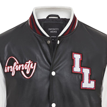 Mens Baseball Leather Letterman Bomber Jacket - Ashwood