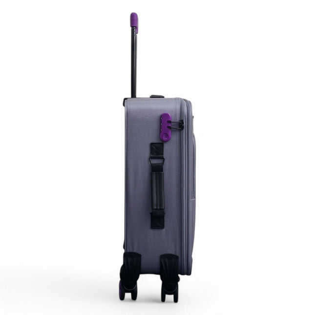Lightweight Soft Shell 8 Wheels Luggage Travel Cabin Holiday Bags Suitcase Set