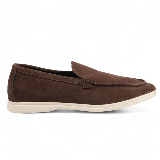 Men’s Durable Brown Slip-On Loafers with Cushioned Insole
