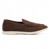 Men’s Durable Brown Slip-On Loafers with Cushioned Insole