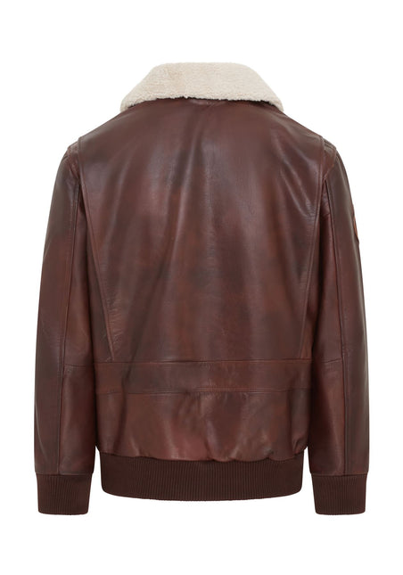 Men's Top Gun Air Force A2 Brown Aviator Bomber Cowhide Leather Jacket