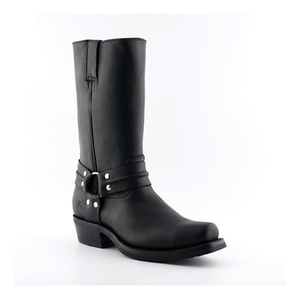 Grinders Unisex Black Western High Leather Boots - Renegade Hi