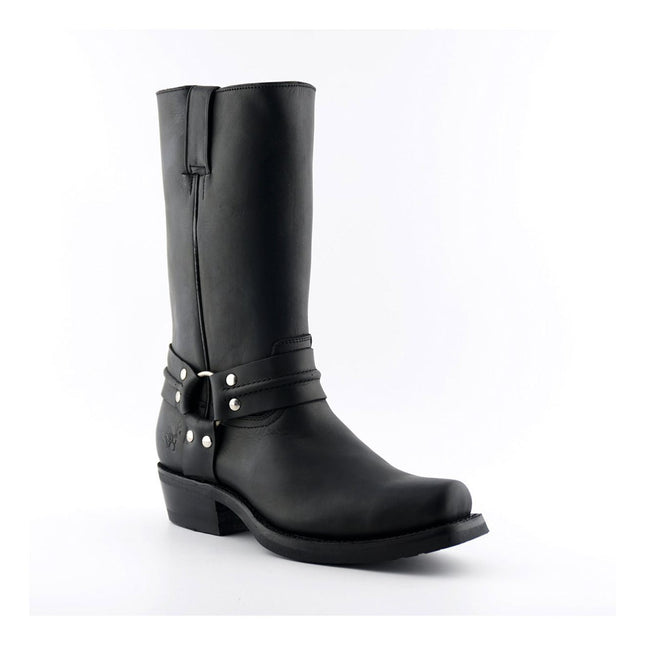 Grinders Unisex Black Western High Leather Boots - Renegade Hi