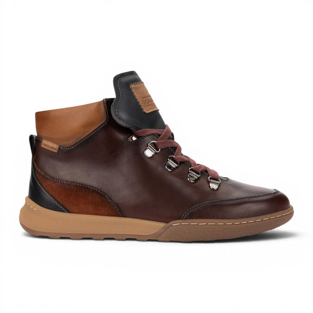 Pikolinos Women's Caoba Red Leather Lace-Up Sneakers Trainer Shoes - Viana
