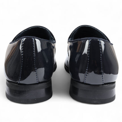 Men's Navy Velvet Tassel Loafers Formal Patent Dress Shoes