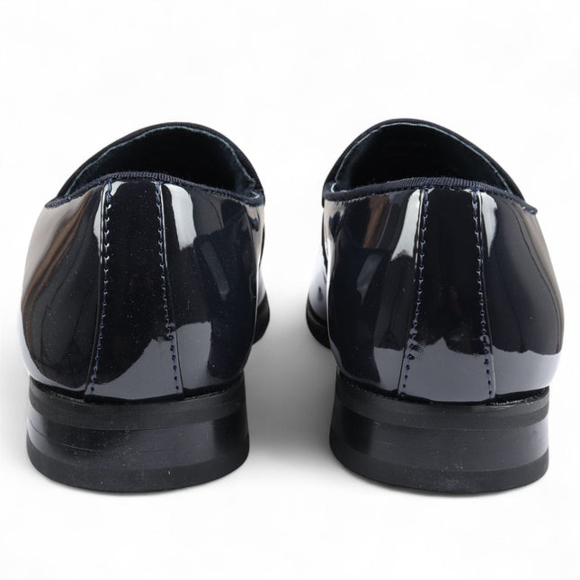 Men's Navy Velvet Tassel Loafers Formal Patent Dress Shoes