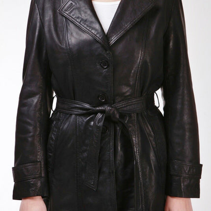 Womens 3/4 Length Trench Coat-Ranchi