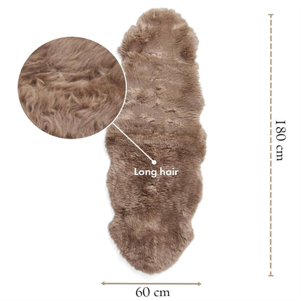 Genuine Sheepskin Mushroom Double Natural Fluffy Silky Soft Real Wool Rug
