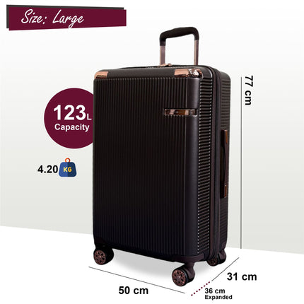 Expandable Hard Shell 8 Wheels Luggage Travel Cabin Suitcase Set