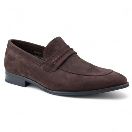 Men's Brown Suede Moccasin Loafers Smart Slip-On Shoes