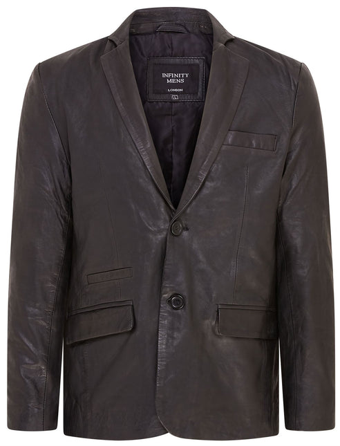 Mens Leather Blazer Jacket Soft Real Italian Leather Fitted Vintage Coat