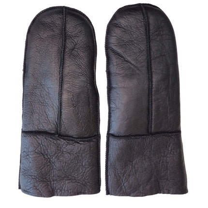 Infinity Leather Womens Black Genuine Real Sheepskin Mittens Warm Gloves