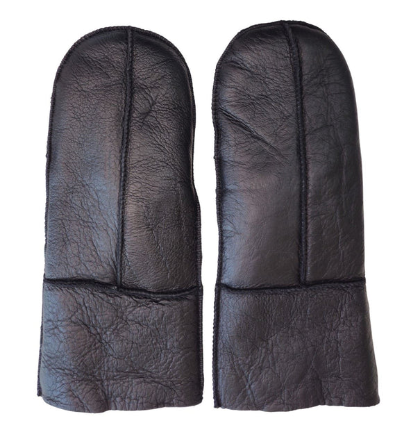 Infinity Leather Womens Black Genuine Real Sheepskin Mittens Warm Gloves