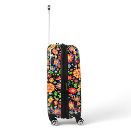 Strong Expandable Hard Shell Dual 4 Wheel Suitcase Set Print Luggage Cabin Travel Bag