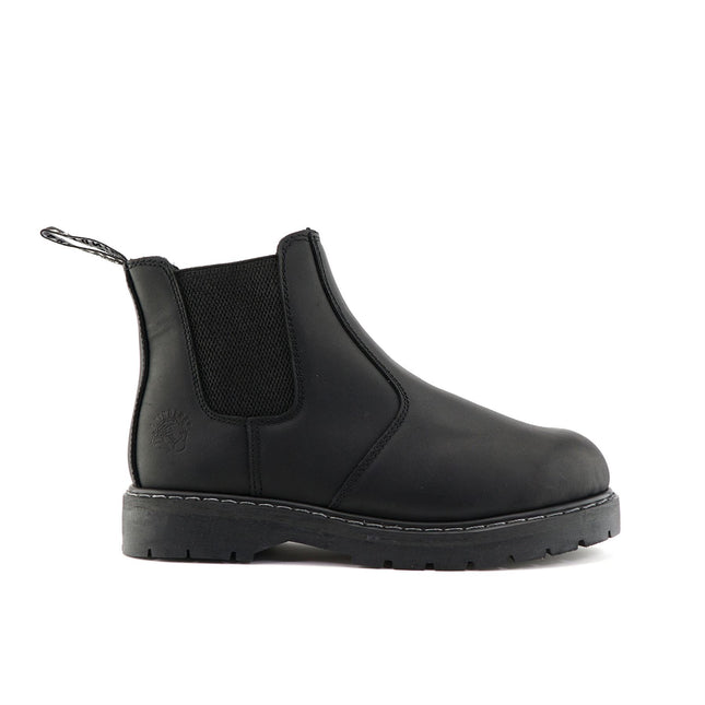 Grinders Unisex Black Chelsea Acs Leather Ankle Slip On Boots