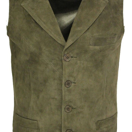 Mens Classic Smooth Goat Suede Leather Waistcoat-Exeter