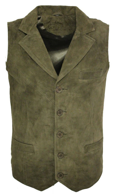 Mens Classic Smooth Goat Suede Leather Waistcoat-Exeter