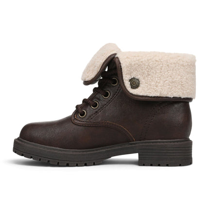 Blowfish Malibu Women's Brown Faux Leather Lace Up Winter Boots - Andy-Cozy