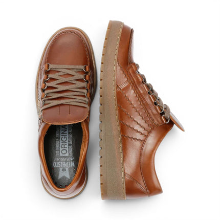 Mephisto Rainbow Men's Leather Chestnut Brown Walking Shoes - Heritage 4778