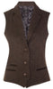 Womens Tweed 1920s Herringbone Brown Waistcoat