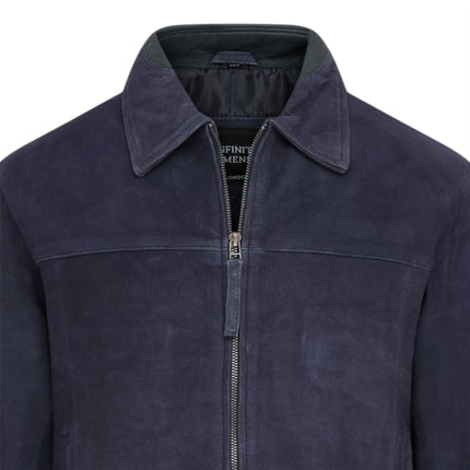 Mens Retro Brown 100% Goat Suede Leather Harington Biker Jacket