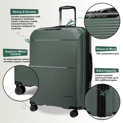 Expandable Strong ABS Hardshell Cabin Suitcase 55 x 39 x 24 cm Luggage Suitable for Easyjet, Ryanair