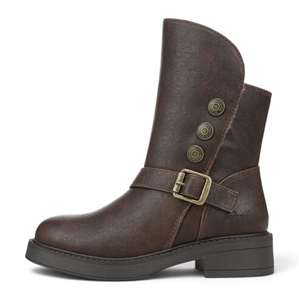 Blowfish Malibu Women's Brown Faux Leather Winter Biker Boots - Venice-Cozy
