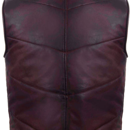 Mens Classic Leather Puffer Waistcoat-Nottingham